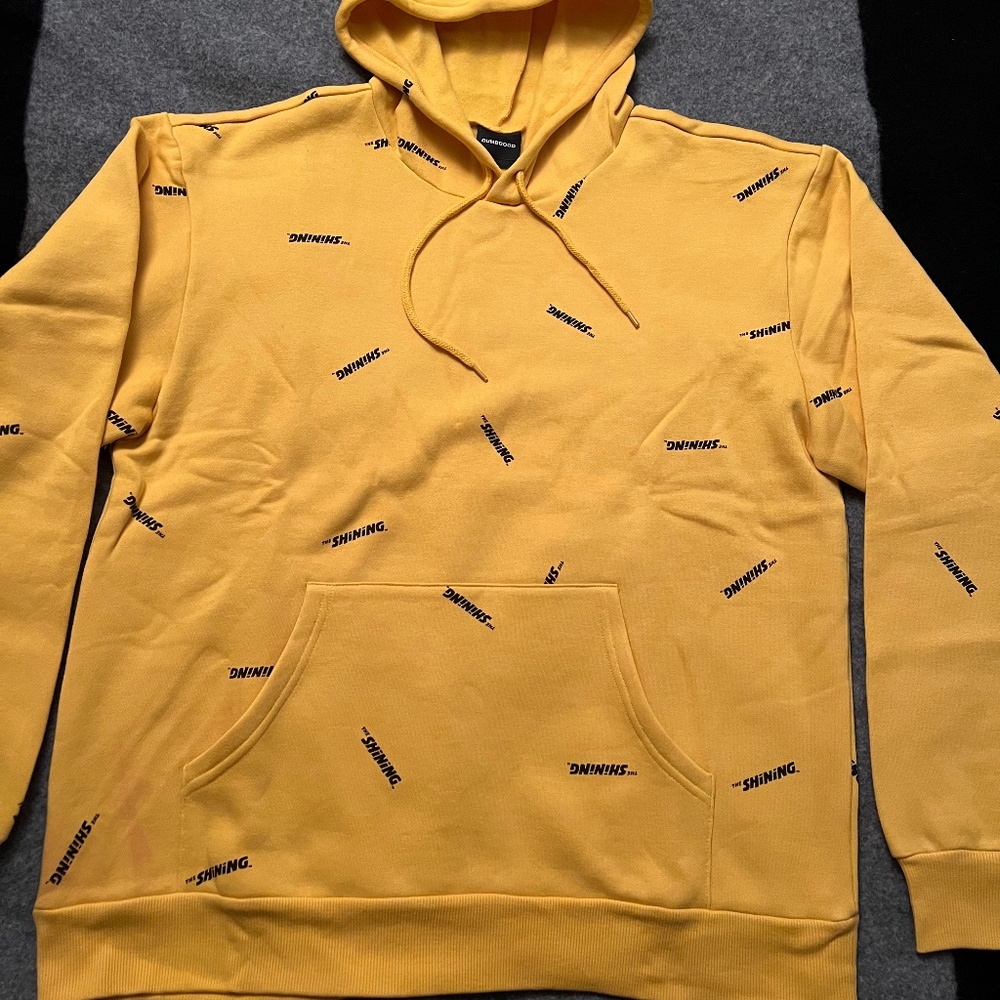 DUMBGOOD x THE SHINING Repeat Logo Yellow Pullover Hoodie Kubrick Collection